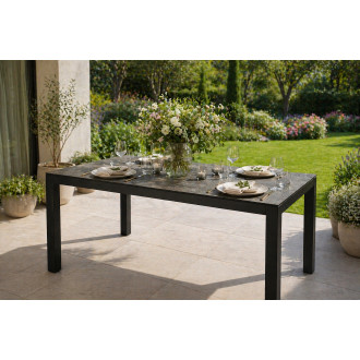 Table Noir Mat plateau HPL...